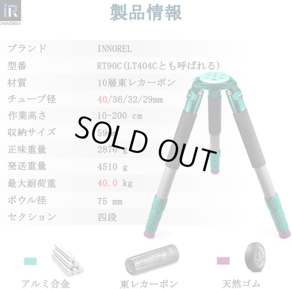 画像1: INNOREL カーボン三脚　RT90Cシステマティックカーボン40mm径